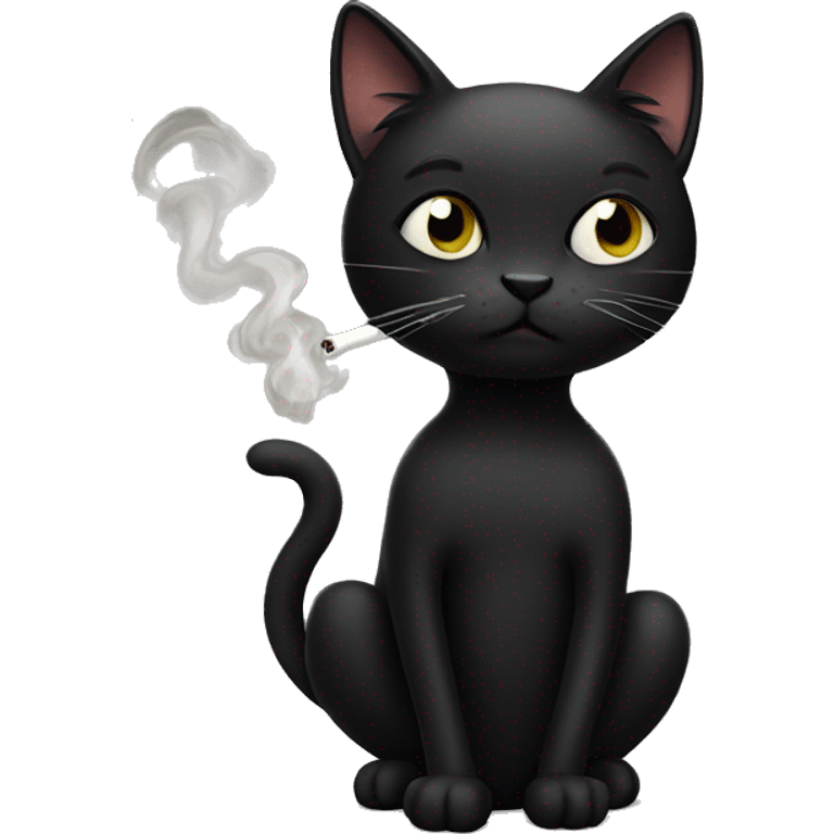 black cat smoking  emoji