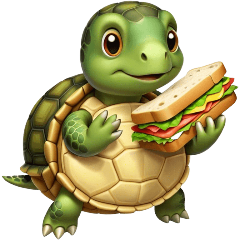 Turtle with sandwich emoji