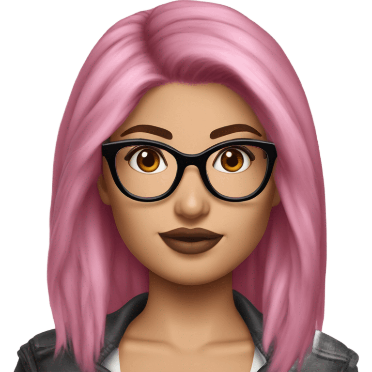 Realistic kylie jenner pink hair blue eyes and glasses  emoji