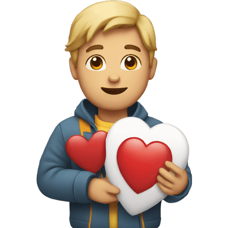 person holding heart emoji