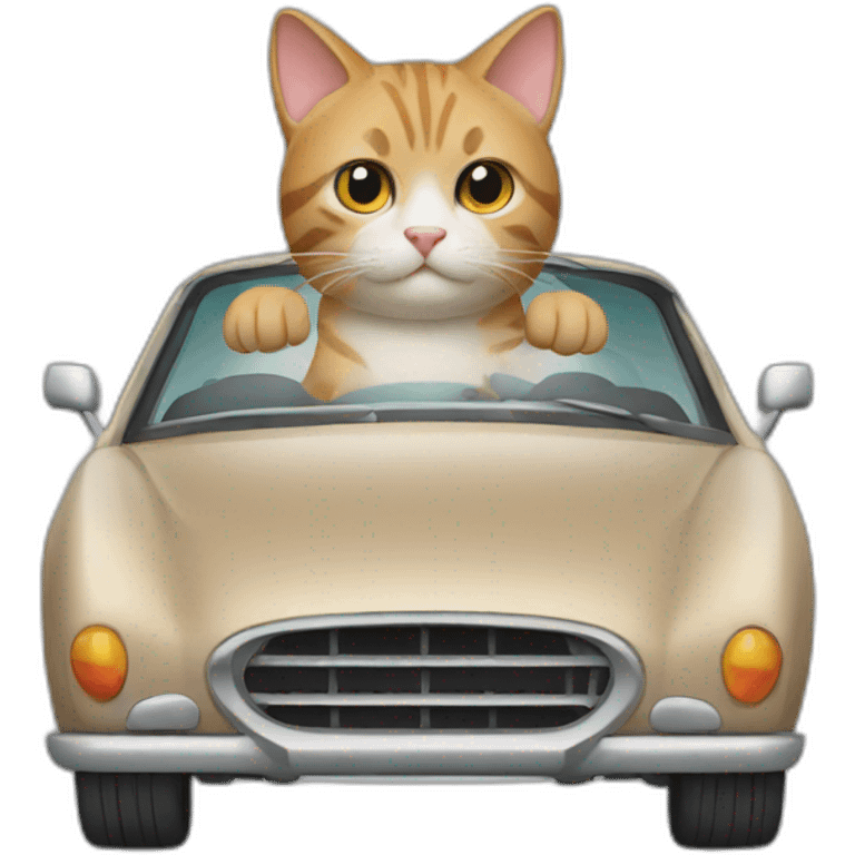 Cat in car emoji