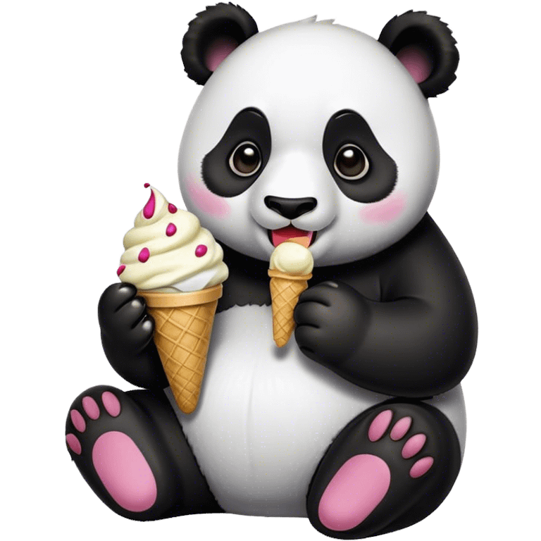 Panda eating ice cream emoji