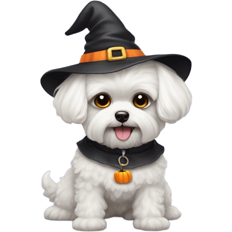 Bichon maltese with halloween  emoji