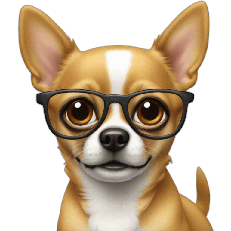 chihuaha avec lunette emoji