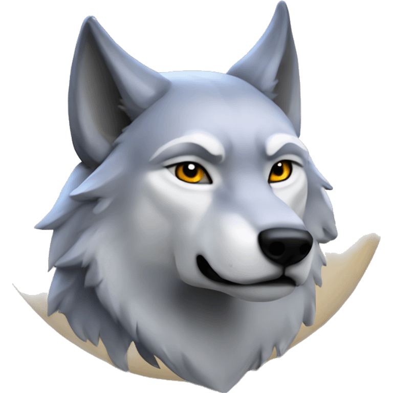 Moon themed wolf with Wiking  emoji