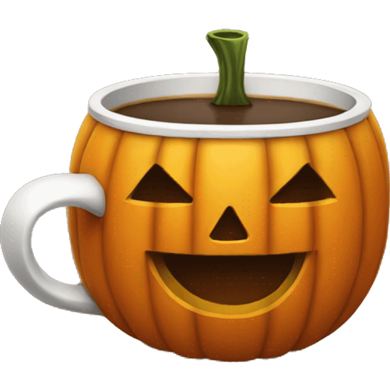 Pumpkin head drinking coffee emoji