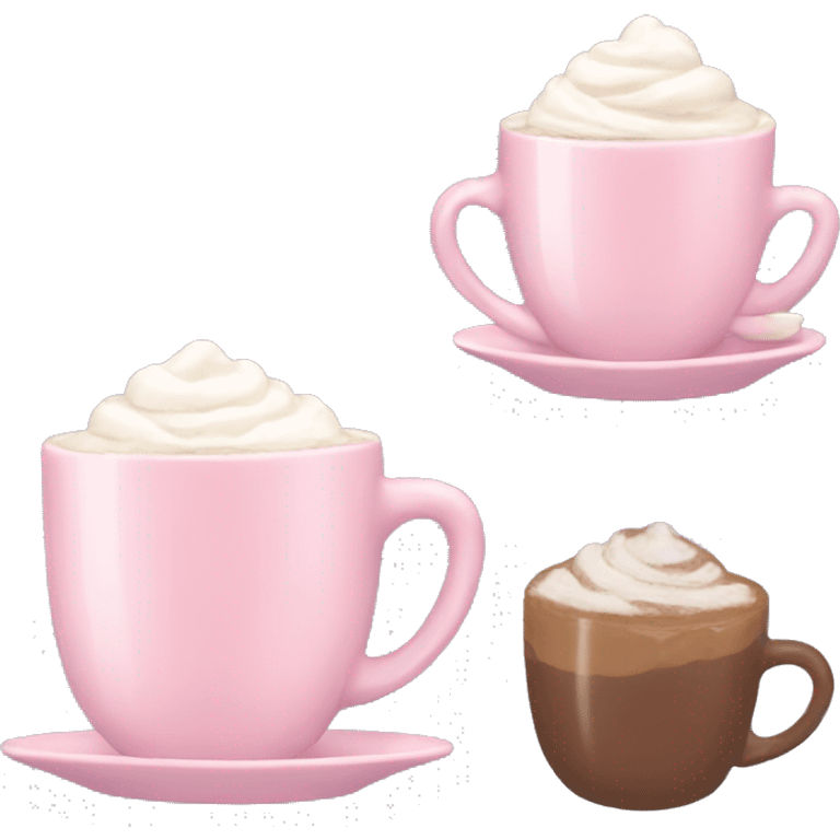 Aesthetic light pink hot chocolate emoji