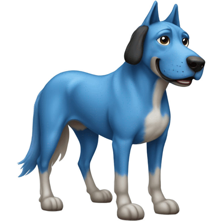 Blue dog on horse emoji