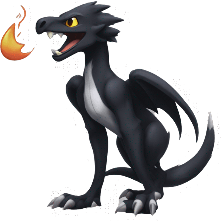 Black Cool Edgy Sergal-Seviper-Poochyena-Houndoom-Fakémon  emoji