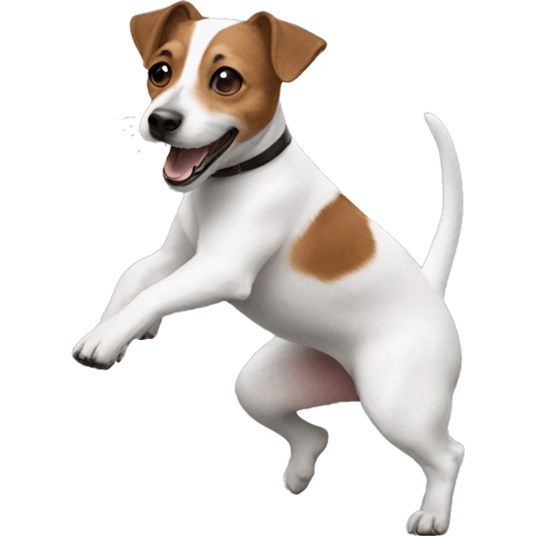 A jack russell terrier dancing emoji