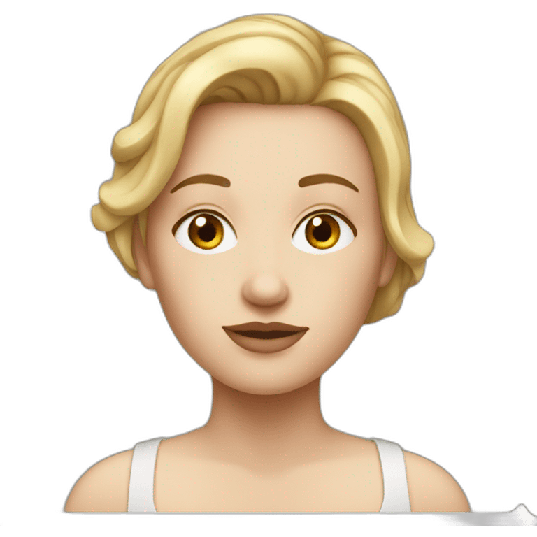 realistic white woman with a small top emoji