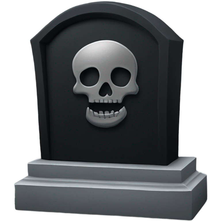 a black grave with the letters RIP on a silver  emoji