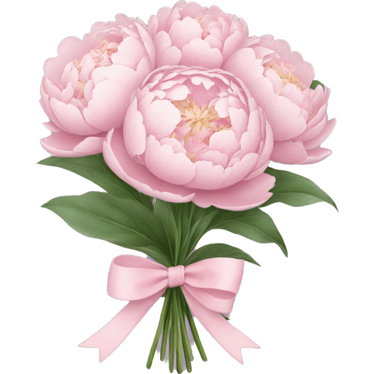 pastel peony bouquet with bow emoji