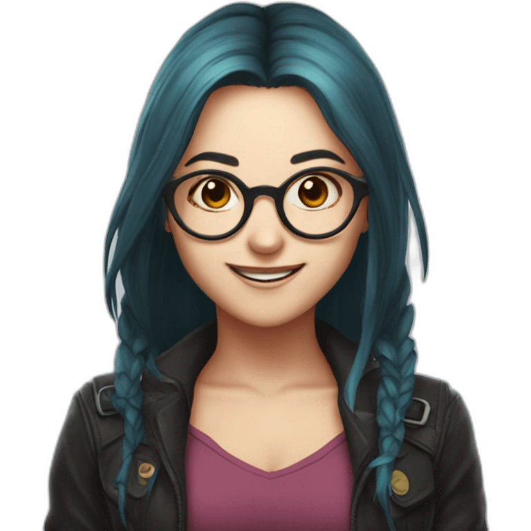 Katarina happy  with glasses sfw emoji