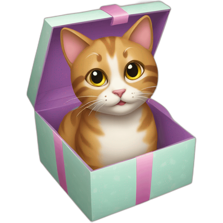 cat in gift box emoji