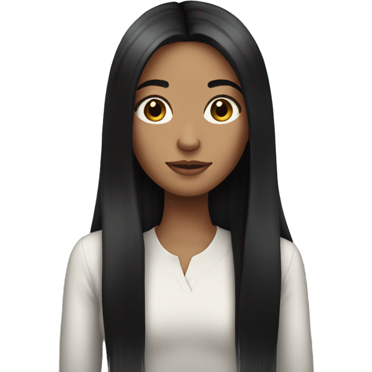 Girl with long black straight hair emoji