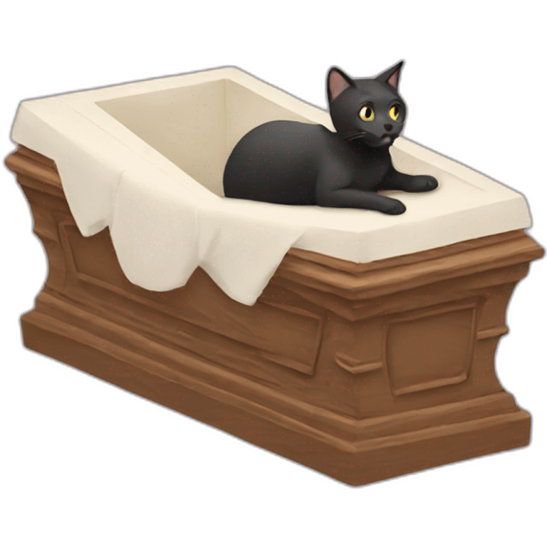 Cat banging on coffin emoji