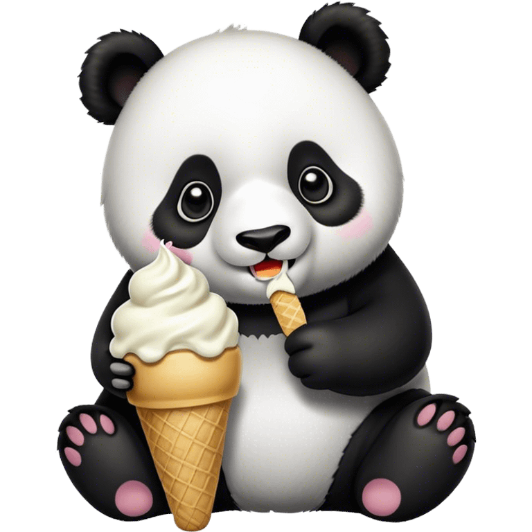 Panda eating ice cream emoji