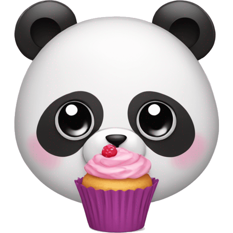 Panda with cupcake  emoji