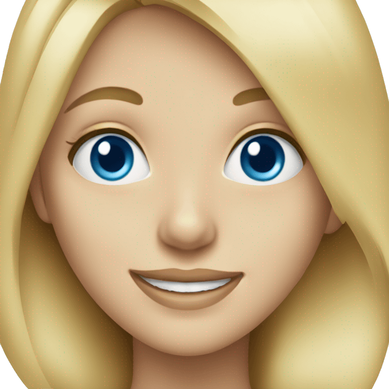 blonde girl smiling Portrait with Blue eyes emoji