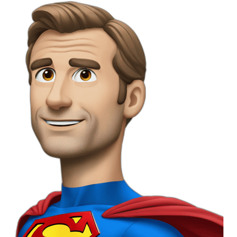 Emmanuel Macron in superman emoji