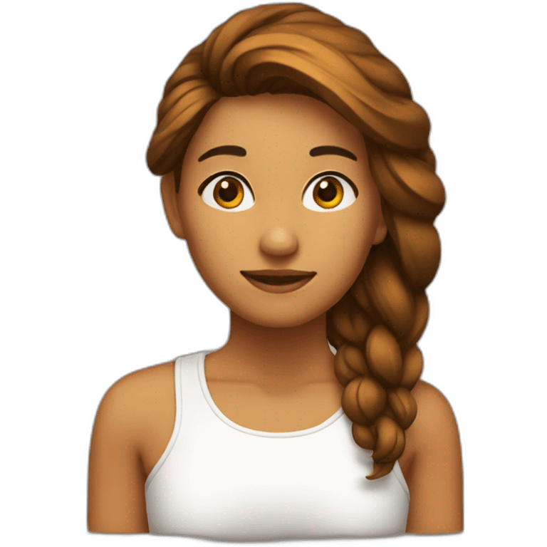 CHICA CON PELO LARGO MARRON  emoji