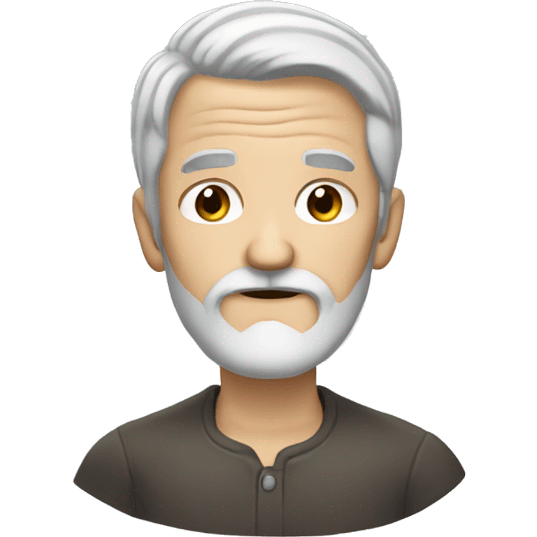 old white man, with dark and silver grey hair, with a dark grey circle beard emoji