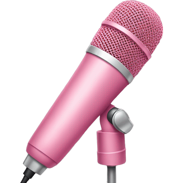 Rose pink colored microphone  emoji