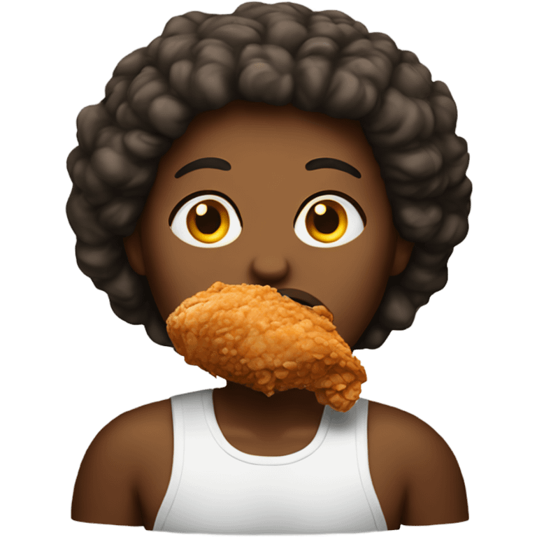 Person eating fried chicken emoji