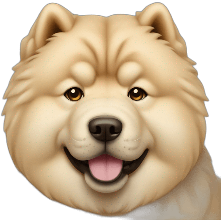 Chow chow dog light cream emoji