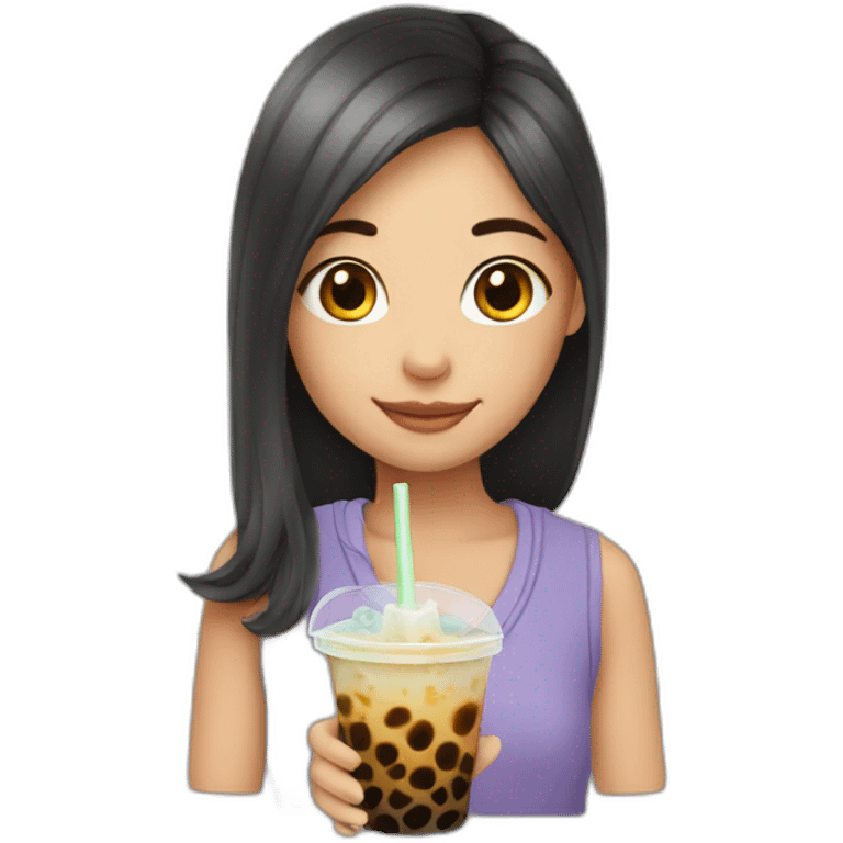 Girl with boba tea emoji