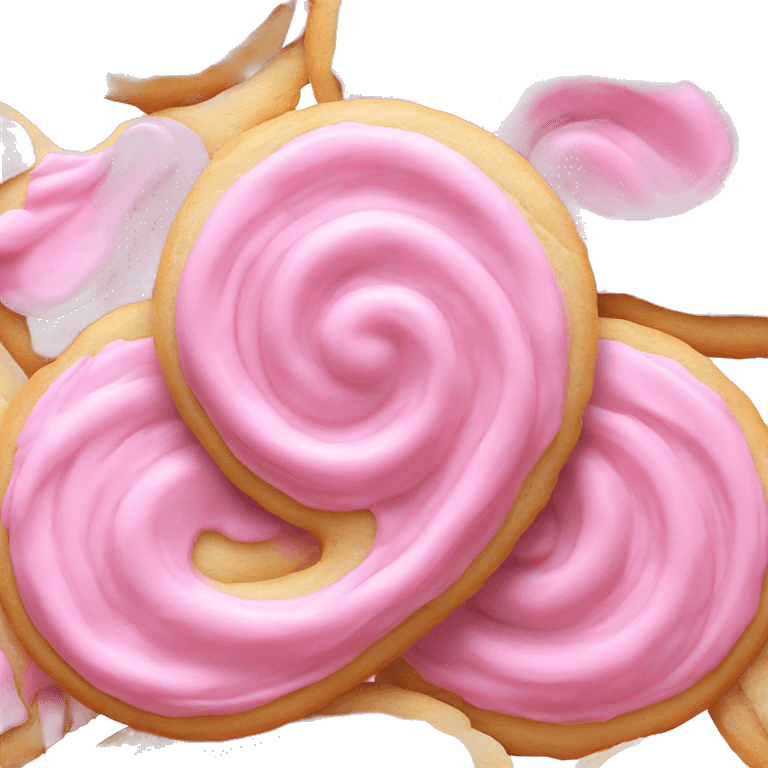 pink sugar cookie swirled icing emoji