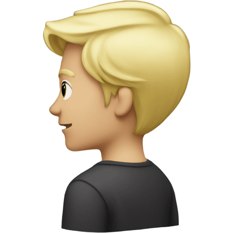 male longish blonde hair rear back emoji