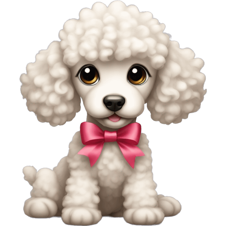 Poodle Puppy witth ribbon emoji