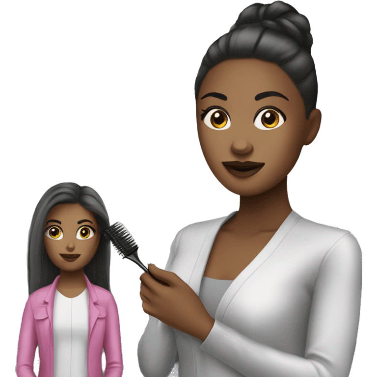 A girl in a salon getting a service of makeup & hair specialist  emoji