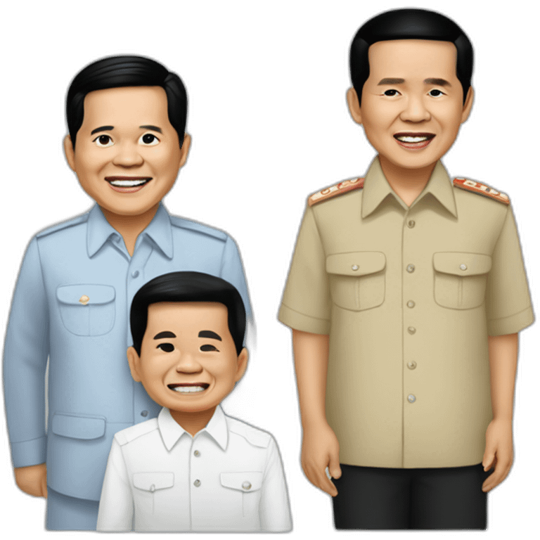 Prabowo Subianto and Jokowi west had a child emoji