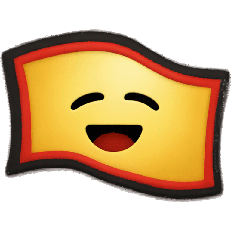 A wavy black and red rectangle with a yellow circle in the middle emoji