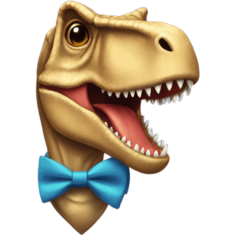 T-rex with bowtie emoji