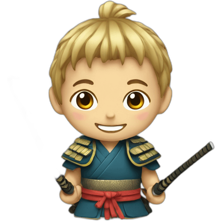 happy samurai kid emoji