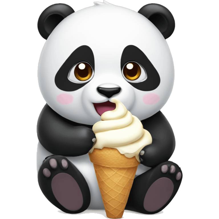 Panda eating ice cream emoji