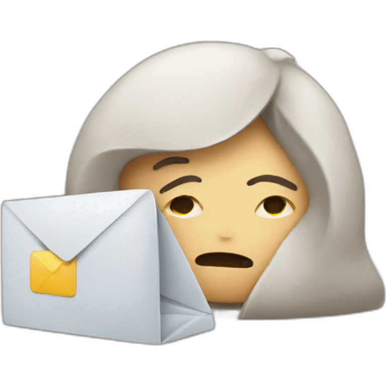 Person frustrated with spam inbox emoji