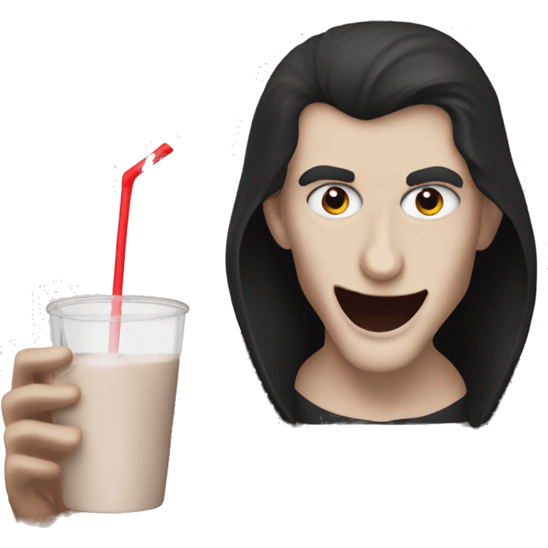 Vampire drinking chocolate milk emoji