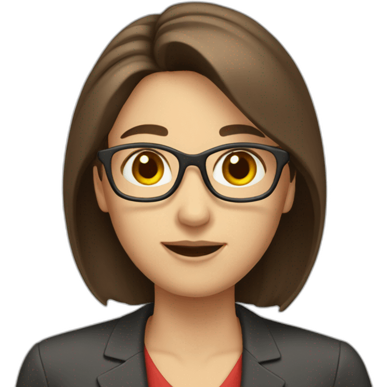 teacher with brown hair emoji