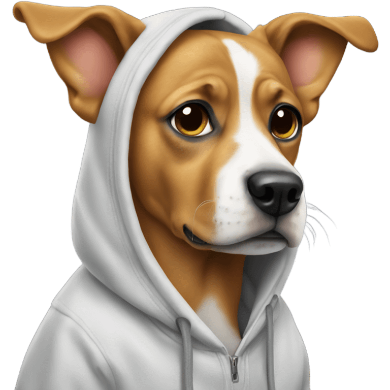 Dog wearing a hoodie emoji