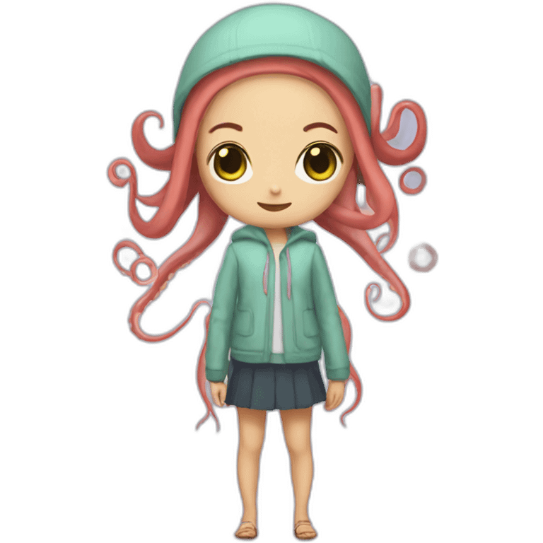 squid octopus hybrid girl emoji