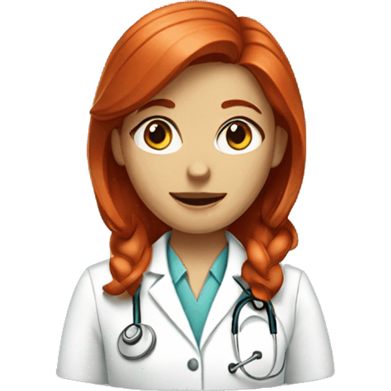 Red headed doctor girl emoji