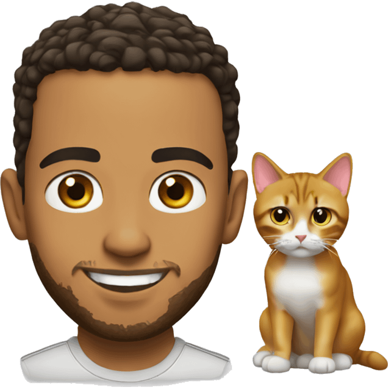 Lewis Hamilton avec un chat emoji