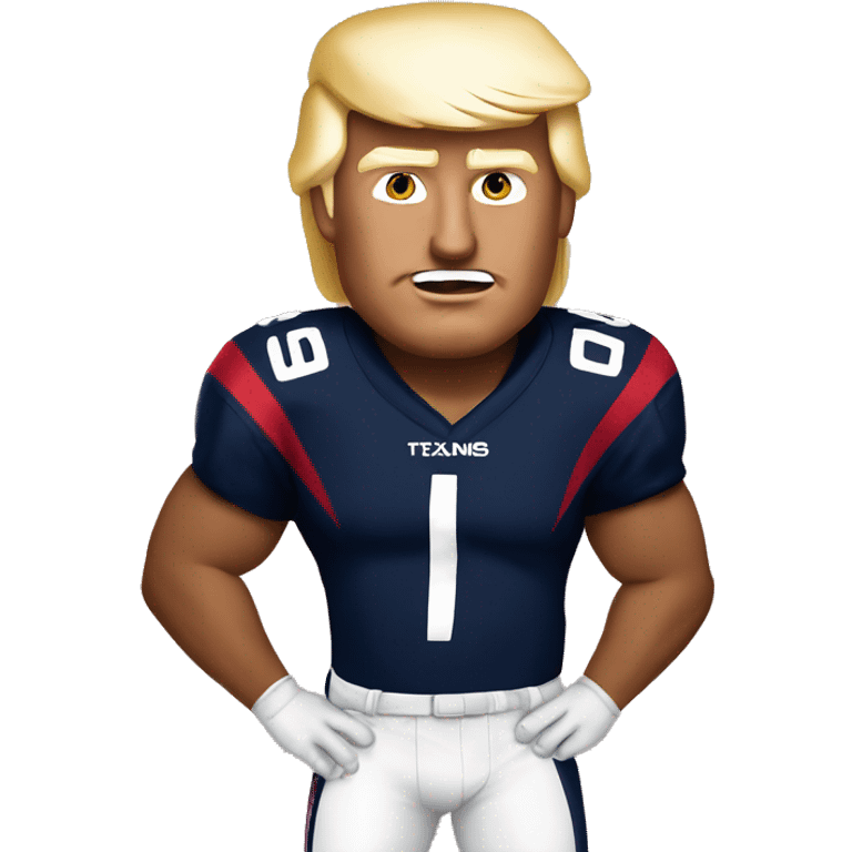 Donald trump wearing a Houston Texans jersey  emoji