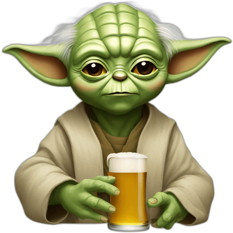 Yoda avec une bière emoji