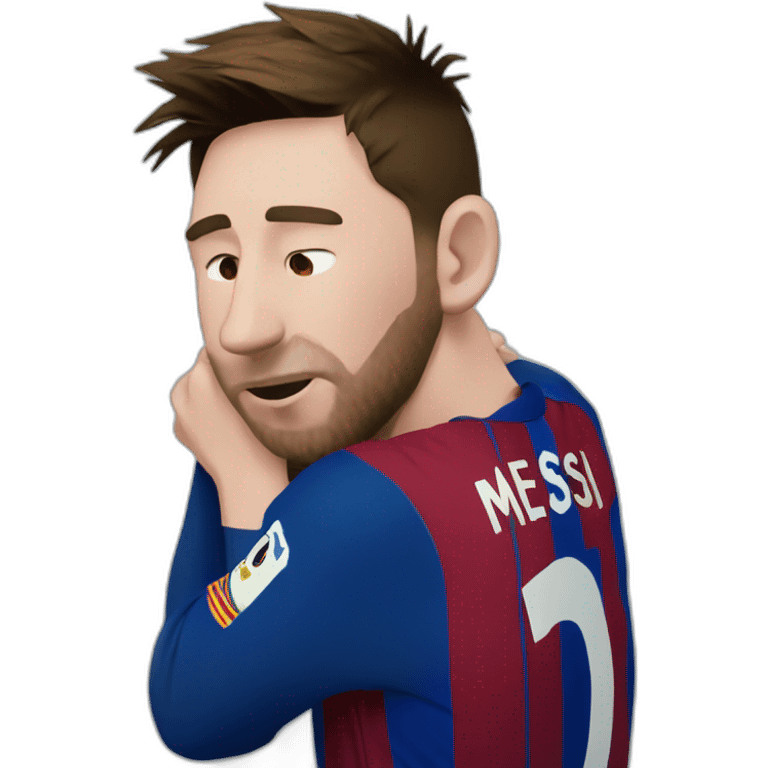 messi Headhugging kneeling crying emoji